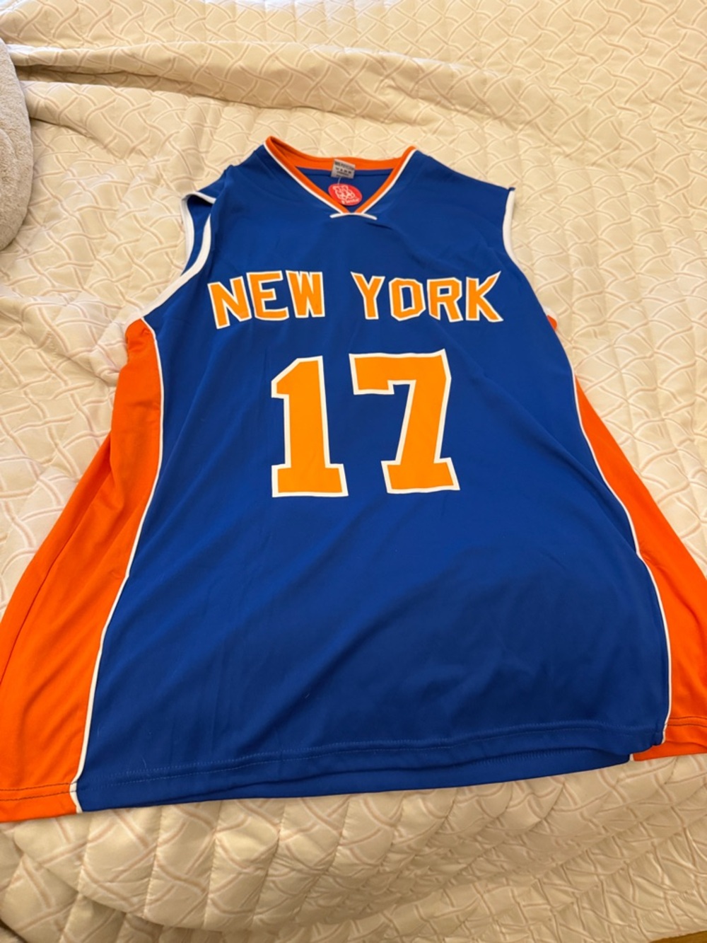 Fiesta Blue and Orange Athletic Jersey with White Trim